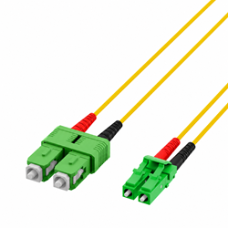 UCS Patchkabel OS2, LC/APC-SC/APC, duplex, 2mm, geel  (Kies lengte)