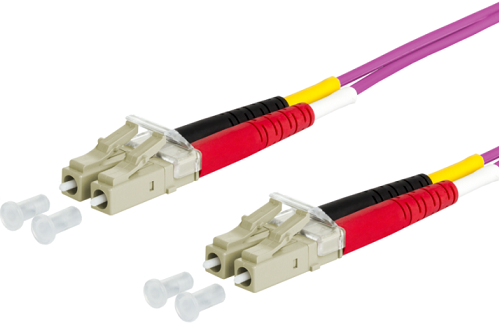 UCS Patchkabel OM4, LC/UPC - LC/UPC, duplex, 3mm, erica-violet, 7,5m