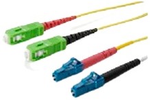 UCS Patchkabel OS2, LC/UPC-SC/APC, duplex, 2mm, geel. (Kies lengte)