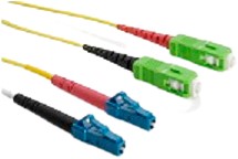 UCS Patchkabel OS2, LC/UPC-SC/APC, duplex, 2mm, geel, 1m