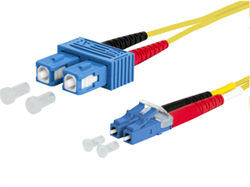 UCS Patchkabel OS2, LC/UPC-SC/UPC, duplex, 2mm, geel (Kies lengte)