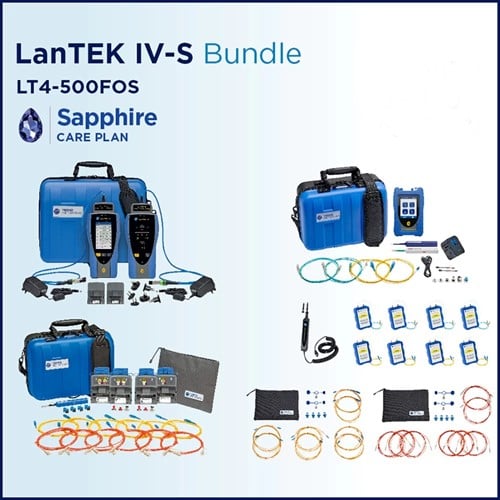 TREND Networks Bundel (1jr) LanTEK IV-S 500MHz + FiberTEK IV + FiberMASTER OTDR + Accessories. (Sapphire Care Plan 1jr)