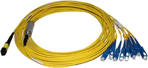 micro BO 8c SM MPO/APC F-8xSC/PC 10m 8v MPO/APC > SC/PC met 3mm tubing