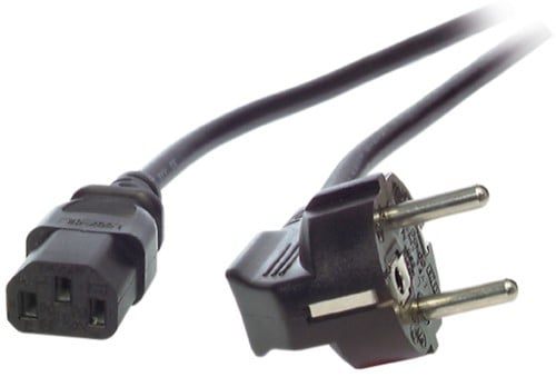 UCS Voedingskabel, CEE 7/7 90°- C13 180° zwart 5,0 m, 3 x 1.00 mm²