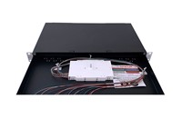 Datwyler prefab FO lade OV-S, 1HE, 12xLCQ, OS2, Ral9005 zwart hoekig (excl. lasbeschermers)-3