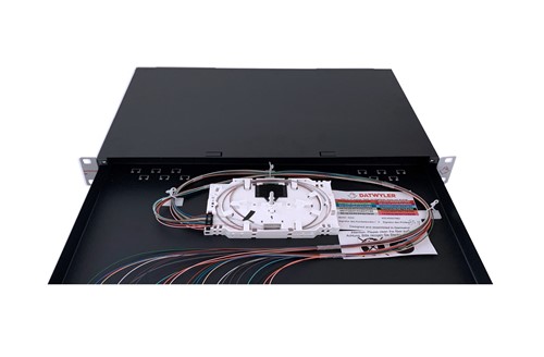 Datwyler prefab FO lade OV-S, 1HE, 24xLCD, OM4, Ral7035 grijs offset horizontaal (incl. lasbeschermers)-3