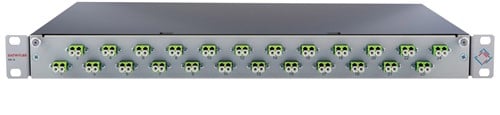 Datwyler prefab FO lade OV-S, 1HE, 24xLCD, OM5, Ral7035 grijs offset horizontaal (incl. lasbeschermers)