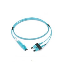 Datwyler Patchkabel OM3, LC/PC-SC/PC, duplex, turquoise, 2m