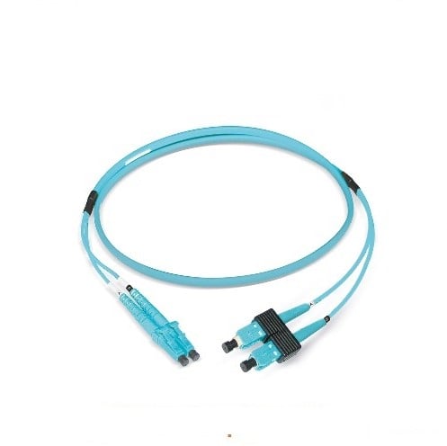 Datwyler Patchkabel OM3, LC/PC-SC/PC, duplex, turquoise, 1m