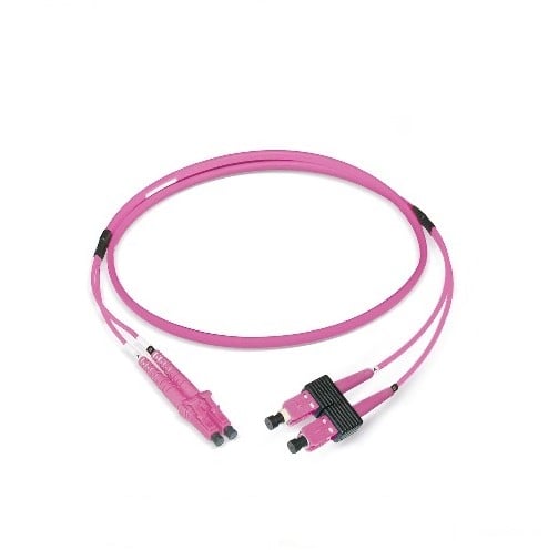 Datwyler Patchkabel OM4, LC/PC-SC/PC, duplex, violet, 3m