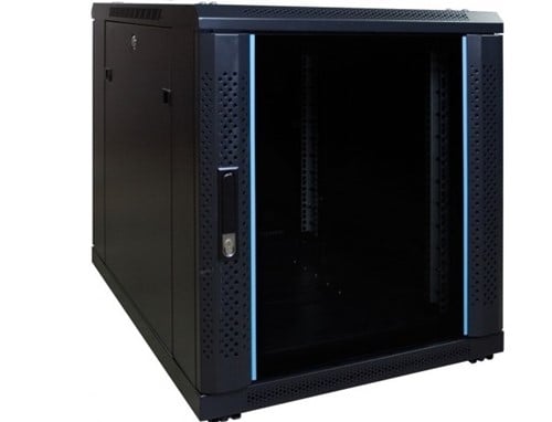 UCS netwerkkast 12HE, B600 D800, glazen deur, zwart