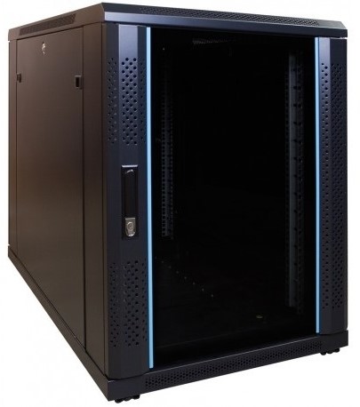 UCS netwerkkast 15HE, B600 D800, glazen deur, zwart