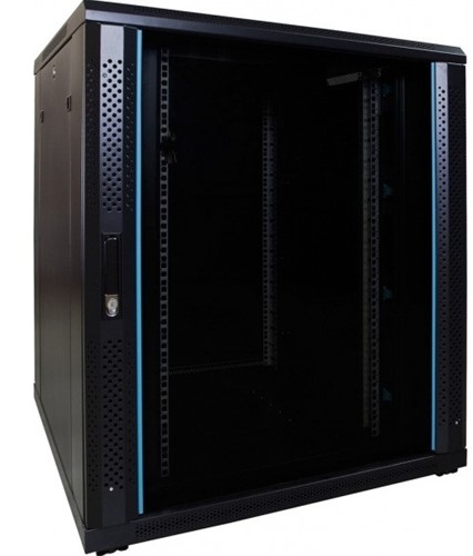 UCS netwerkkast 18HE, B800 D800, glazen deur, zwart