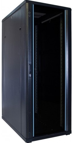 UCS netwerkkast 32HE, B600 D1000, glazen deur, zwart