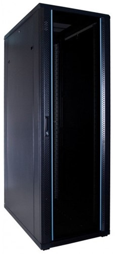 UCS netwerkkast 37HE, B600 D1000, glazen deur, zwart