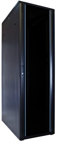 UCS netwerkkast 42HE, B600 D1000, glazen deur, zwart