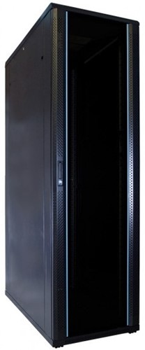 UCS netwerkkast 42HE, B600 D1200, glazen deur, zwart