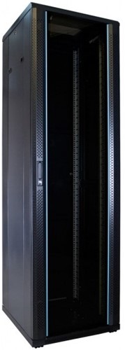 UCS netwerkkast 42HE, B600 D600, glazen deur, zwart