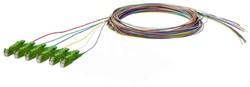 R&M Pigtailset OS2, E2000/APC8, 0,1dB, 6 stuk(s), L=2m. (Rd, Gn, Bl, Gl, Wt, Gs)