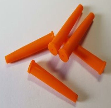 Rubberstop Oranje, geschikt voor tube 4,0mm /  8v-12v kabel - 1,1mm  (500 stuks)