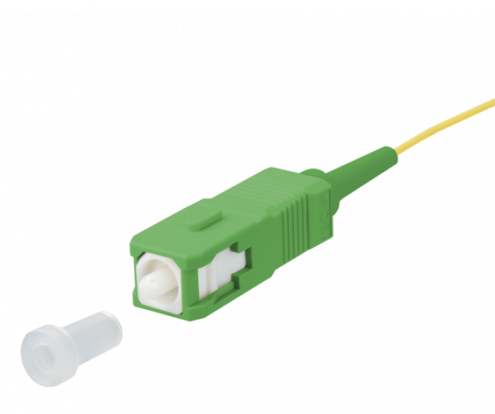 UCS Pigtail OS2, SC/APC, 2m, geel