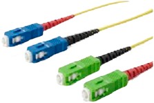 UCS Patchkabel OS2, SC/UPC-SC/APC, duplex, 2mm, geel. (Kies lengte)