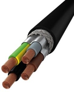 ROZ1-K(AS) 4G2,5 mm² Halogeen vrije Variable Frequency Drive (VFD) cable, EMC, Cca zwart