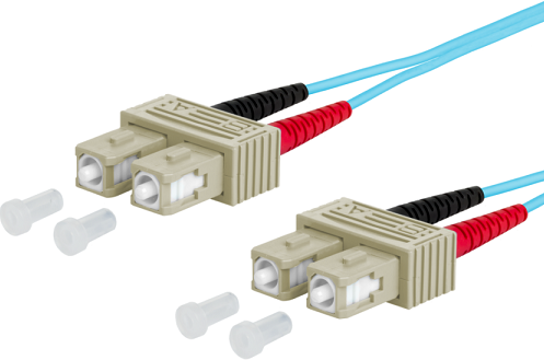 UCS Patchkabel OM3, SC/UPC-SC/UPC, duplex, 3mm, turquoise, 20m OP=OP