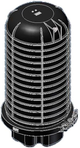UCS Dome closure CB, rond H=525mm, D=285mm