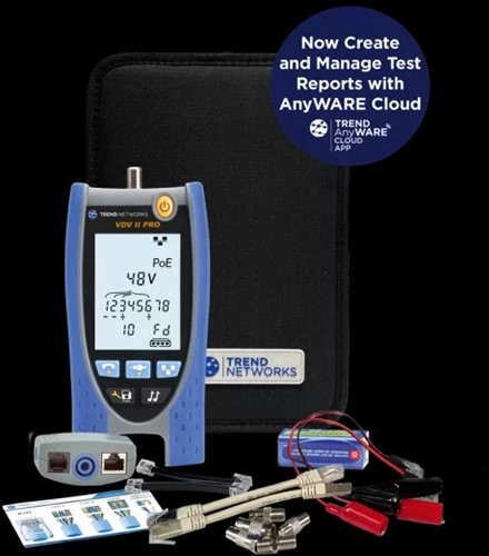 TREND Networks kabeltester VDV II Pro met AnyWare cloudsoftware