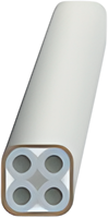 UCS LSHF subduct system 4 x 5/3.5mm, B2ca, wit. (volle haspel 1750m)